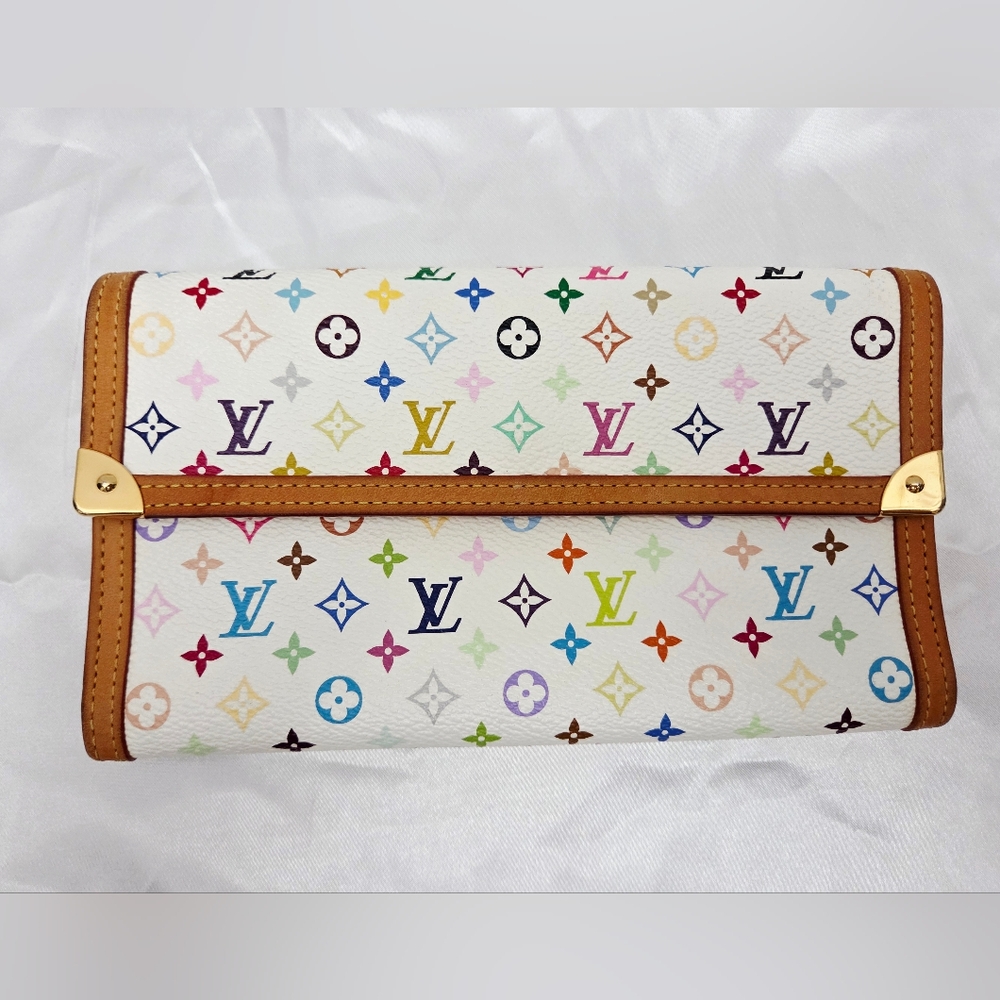 Louis Vuitton White Multicolor Porte-Tresor International Wallet